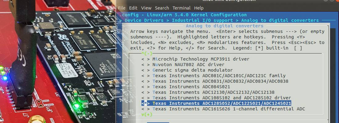 Using IIO to manage an ADC from Petalinux.