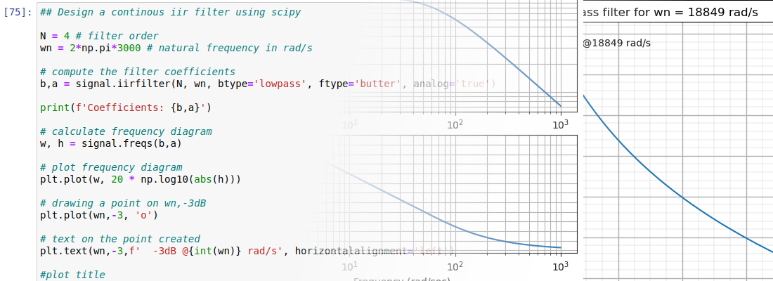 Designing IIR filters in Python.