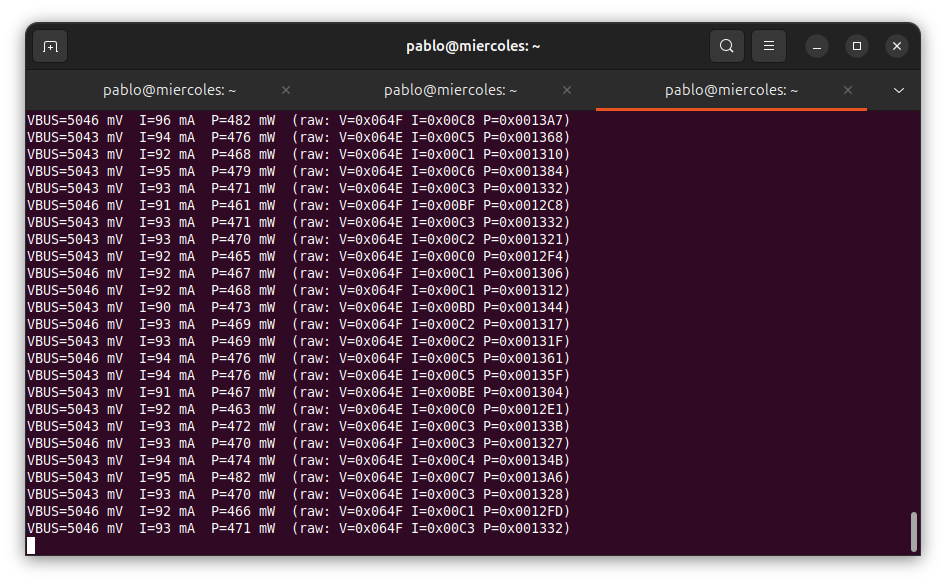 UART output capture from SCU35 power monitor