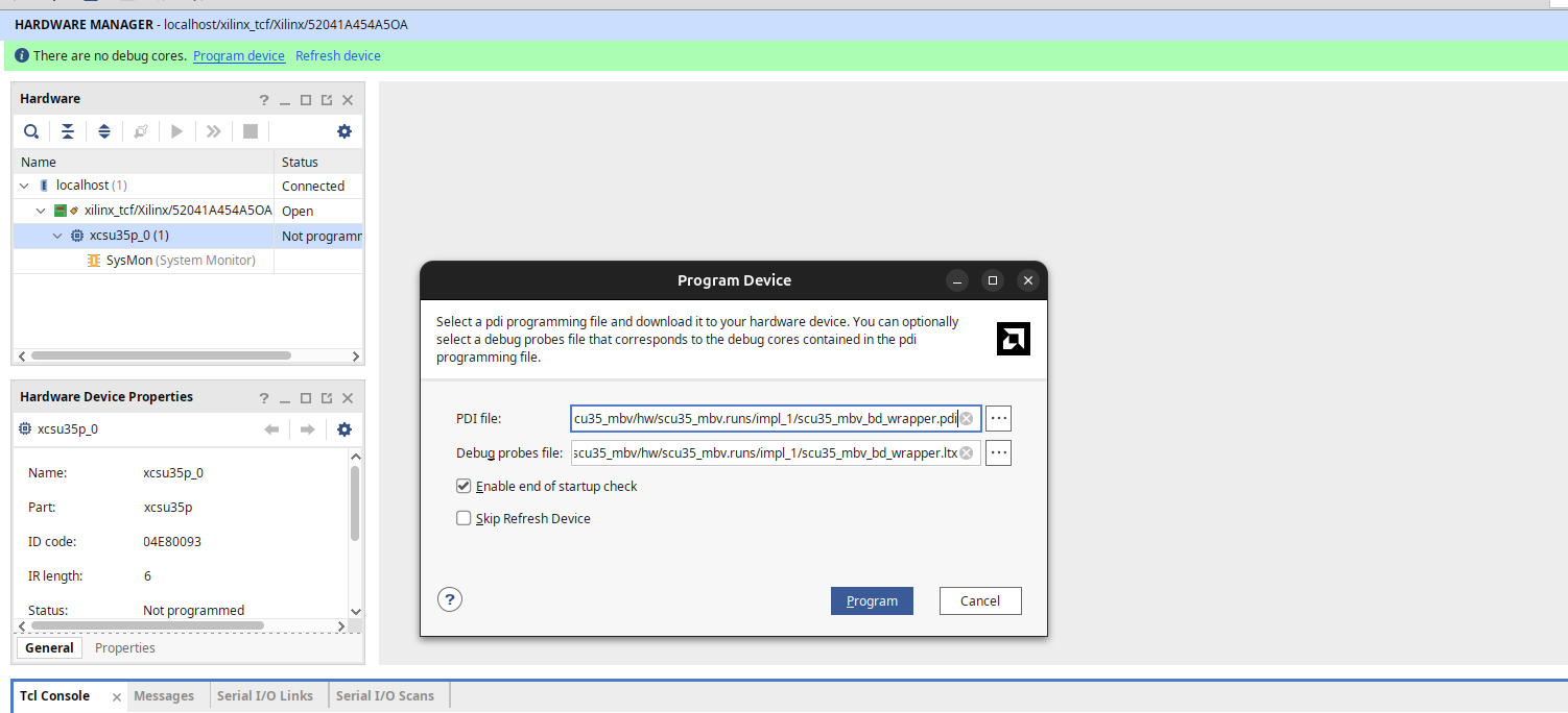 Program FPGA from Vivado
