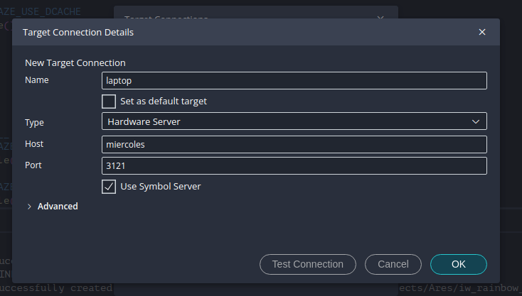 Connecting to the hw_server instance running on the remote machine
