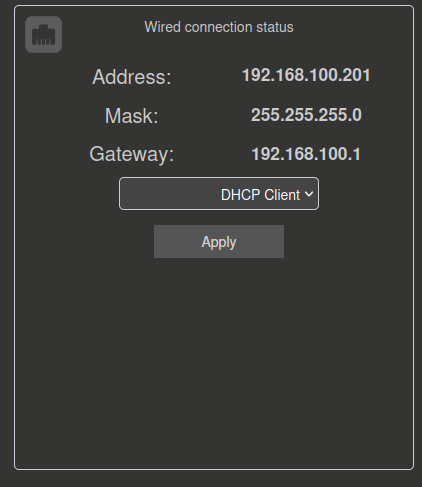 Reading the Red Pitaya IP address in the Network Manager